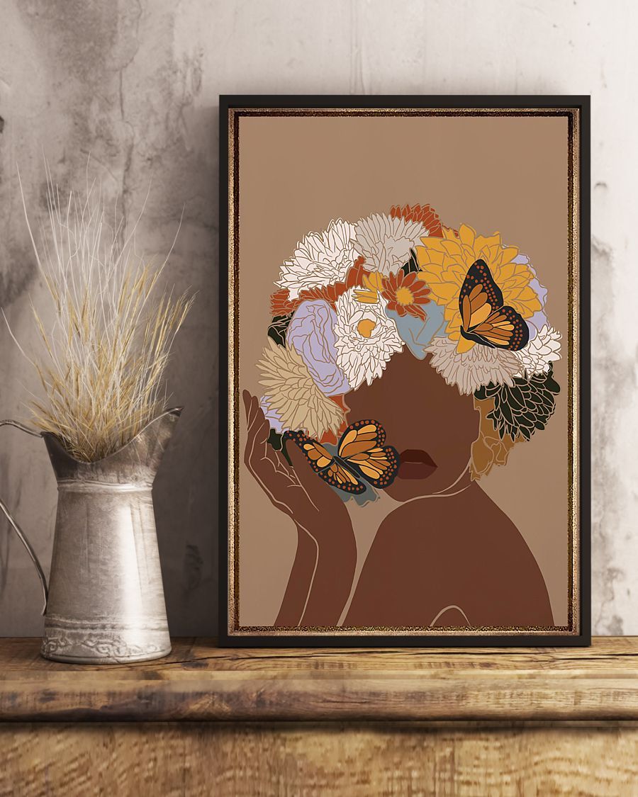 African - Black Art - Beautiful Black Woman Vertical Canvas And Poster | Wall Decor
