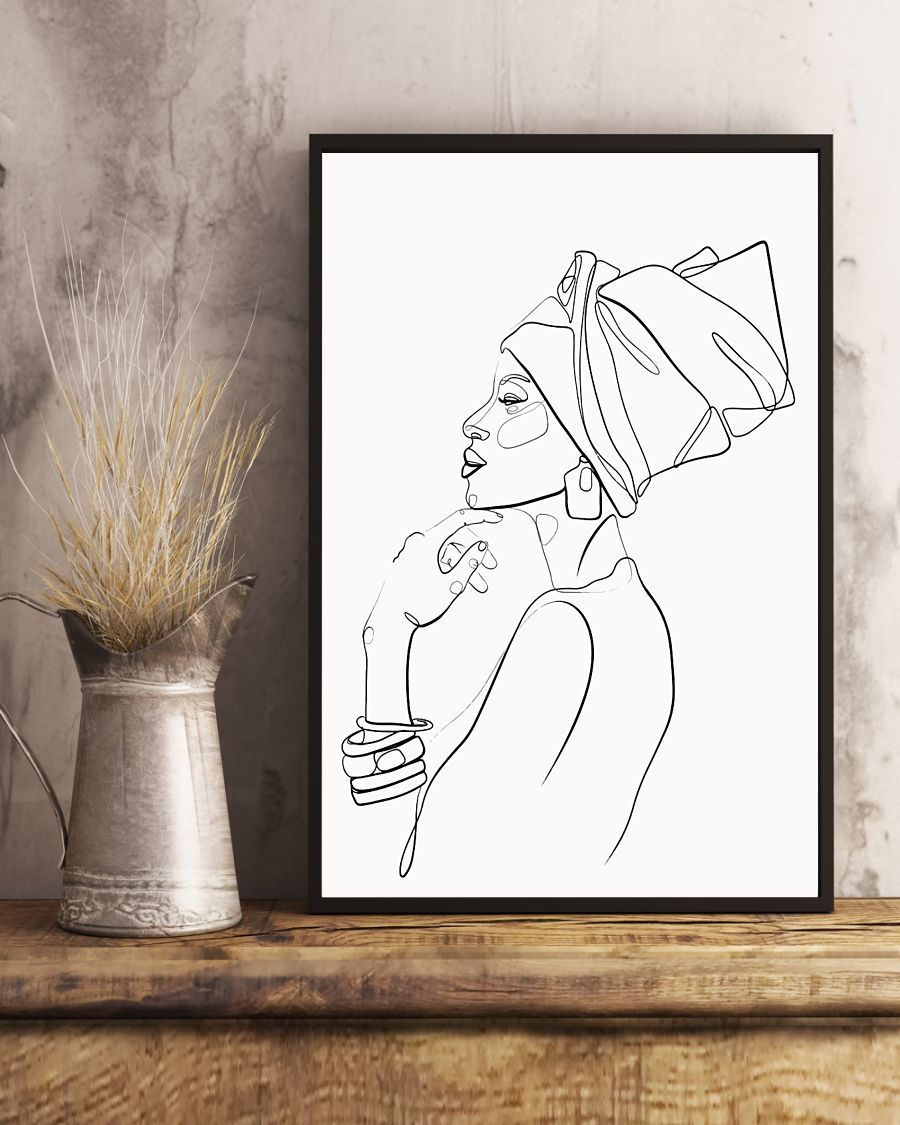 African - Black Art - Black Woman Art 4 Vertical Canvas And Poster | Wall Decor