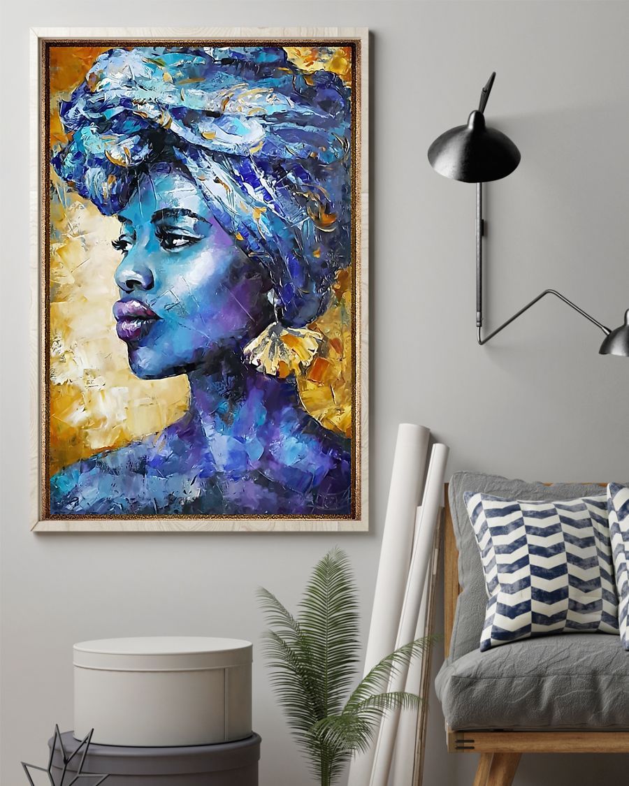 African - Black Art - Beautiful Black Woman 2 Vertical Canvas And Poster | Wall Decor