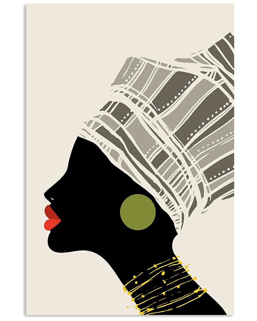 African - Black Art - Black Woman Portrait 5 Vertical Canvas And Poster | Wall Decor