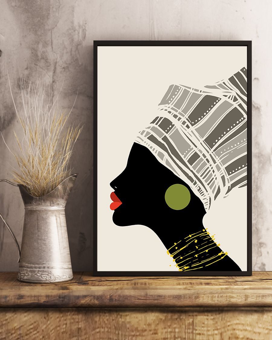 African - Black Art - Black Woman Portrait 5 Vertical Canvas And Poster | Wall Decor
