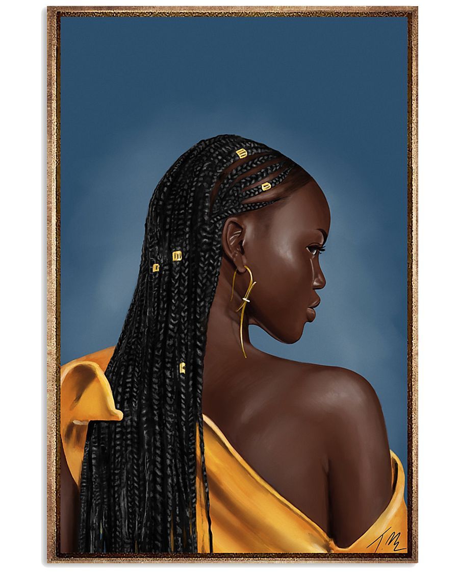 African - Black Art - Black Girl Portrait Vertical Canvas And Poster | Wall Decor