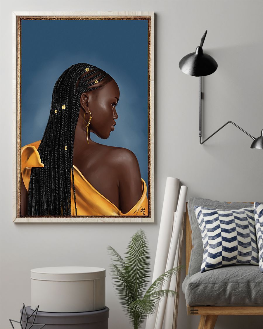 African - Black Art - Black Girl Portrait Vertical Canvas And Poster | Wall Decor