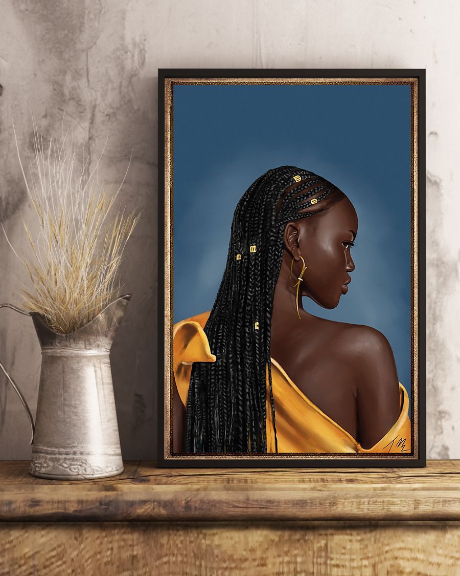 African - Black Art - Black Girl Portrait Vertical Canvas And Poster | Wall Decor