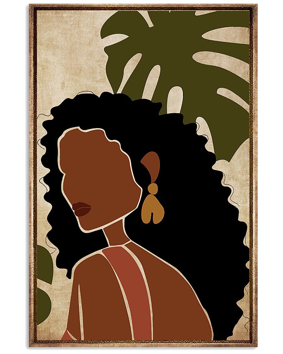 African - Black Art - Black Girl Portrait Poster Vertical Canvas And Poster | Wall Decor