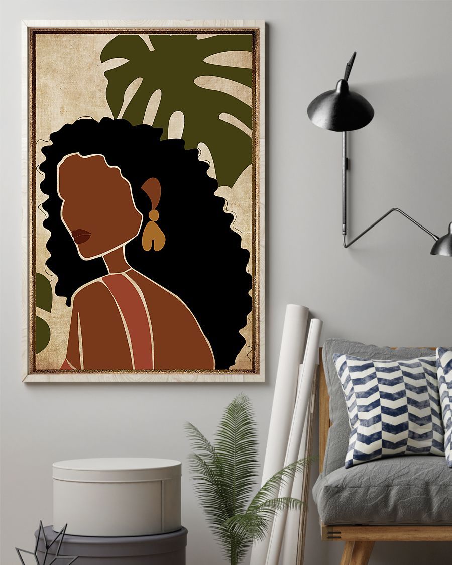 African - Black Art - Black Girl Portrait Poster Vertical Canvas And Poster | Wall Decor