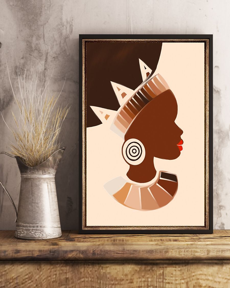 African - Black Art - Black Woman Portrait 3 Vertical Canvas And Poster | Wall Decor