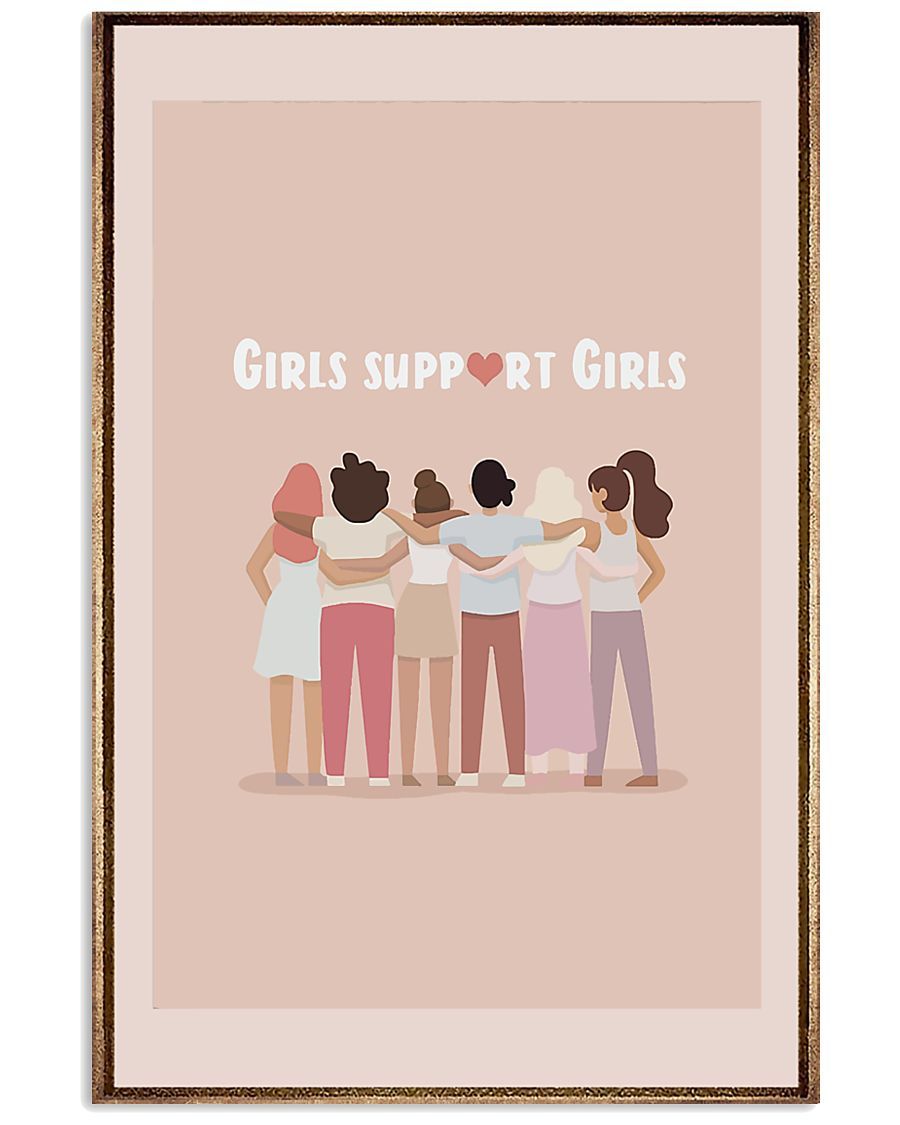 African - Black Art - Girls Support Girls Vertical Canvas And Poster | Wall Decor