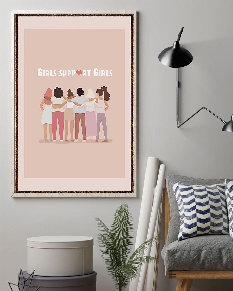 African - Black Art - Girls Support Girls Vertical Canvas And Poster | Wall Decor