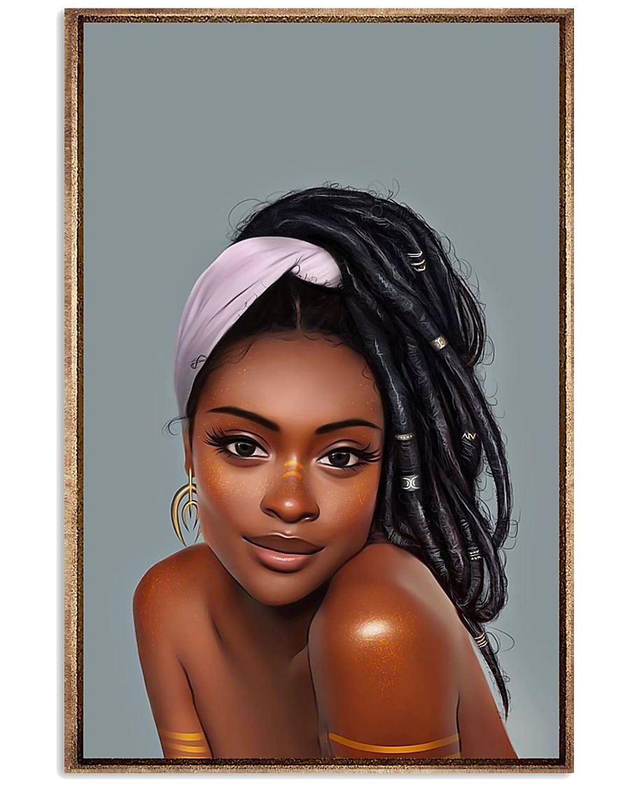 African - Black Art - Black Girl Portrait Vertical Canvas And Poster | Wall Decor