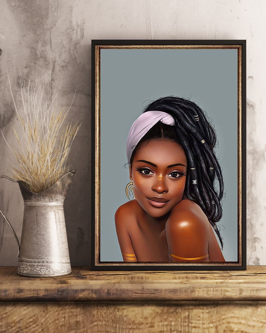 African - Black Art - Black Girl Portrait Vertical Canvas And Poster | Wall Decor
