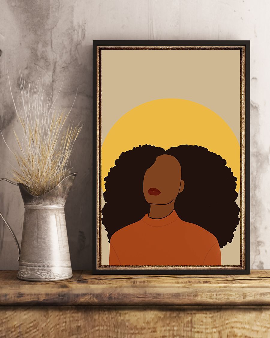 African - Black Art - Sunny Black Girl Vertical Canvas And Poster | Wall Decor