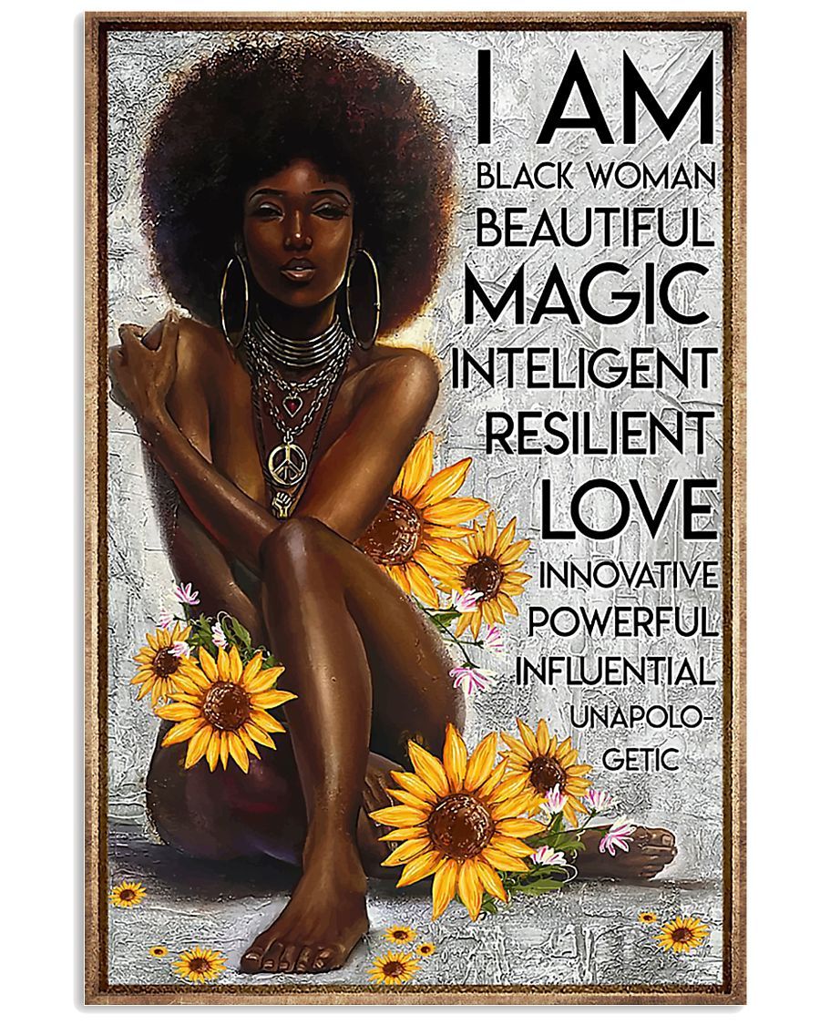 African - Black Art - Beautiful Black Woman Vertical Canvas And Poster | Wall Decor