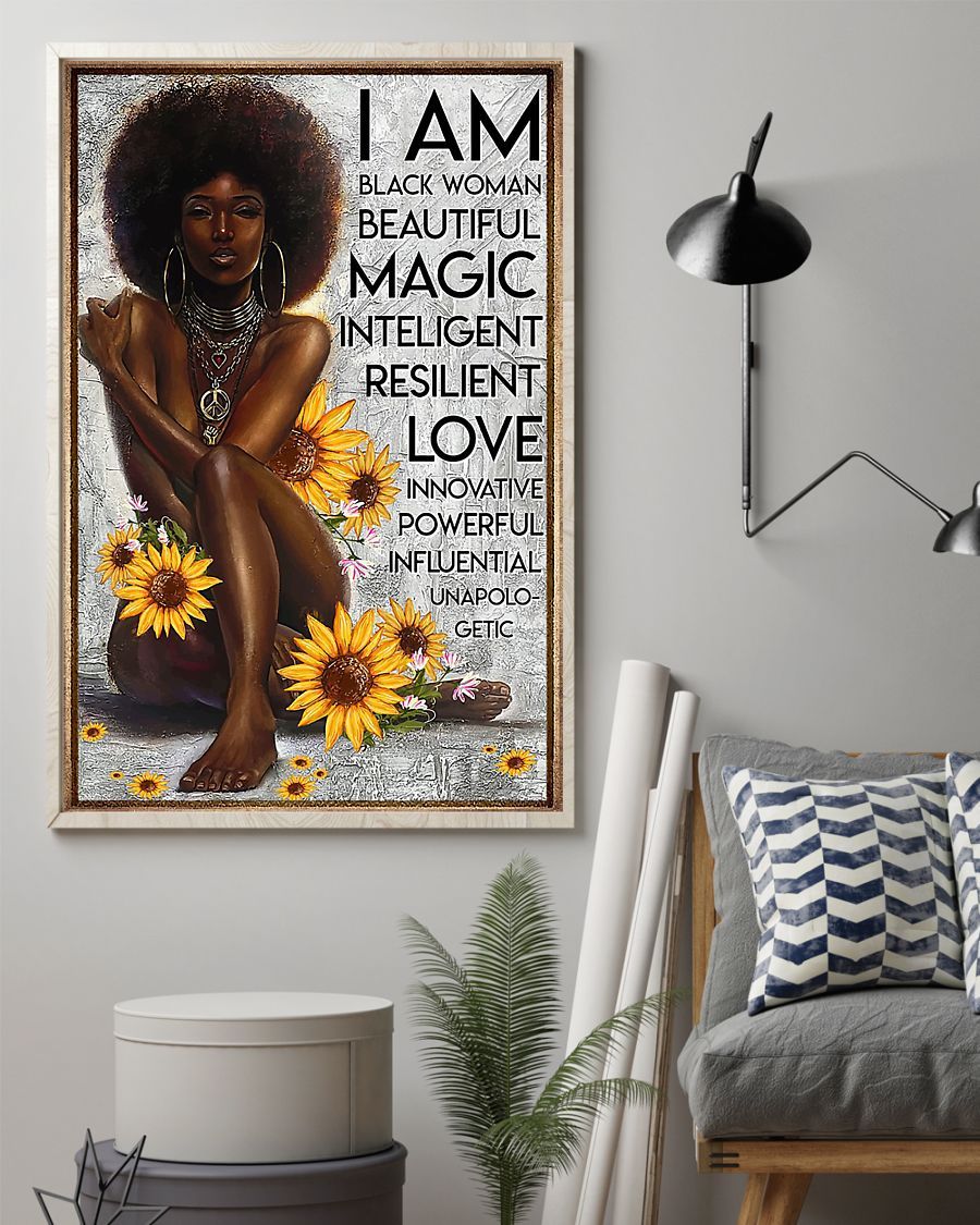 African - Black Art - Beautiful Black Woman Vertical Canvas And Poster | Wall Decor