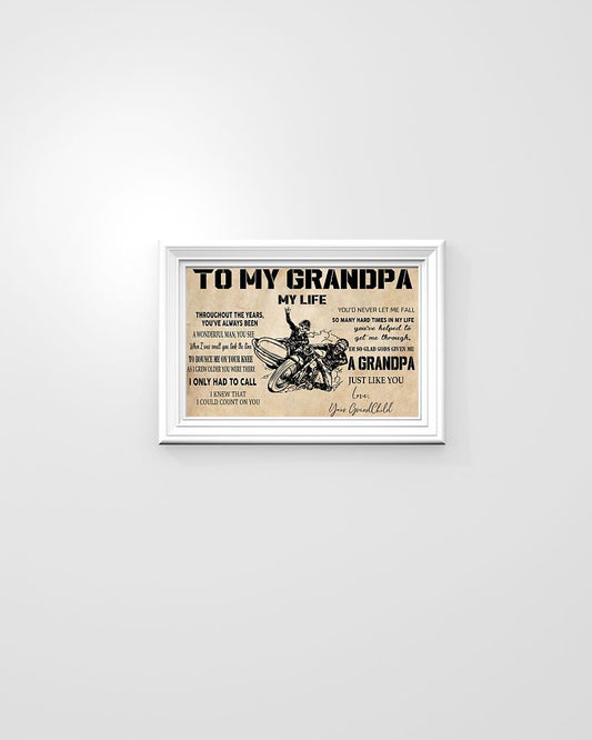 Biker Art, To My Grandpa Can-Am Motorcycles Horizontal Canvas And Poster - Gift For Grandpa | Wall Decor Visual Art
