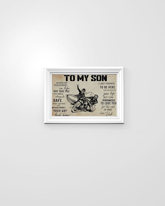 Biker Art, To My Son Side Car Motorcycles Horizontal Canvas And Poster | Wall Decor Visual Art