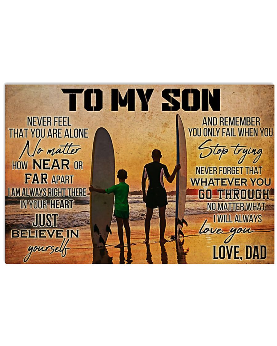 Surfing - To My Son Horizontal Canvas And Poster | Wall Decor