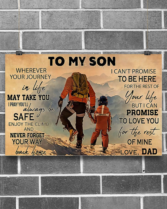 Hiking - To My Son Horizontal Canvas And Poster | Wall Decor Visual Art