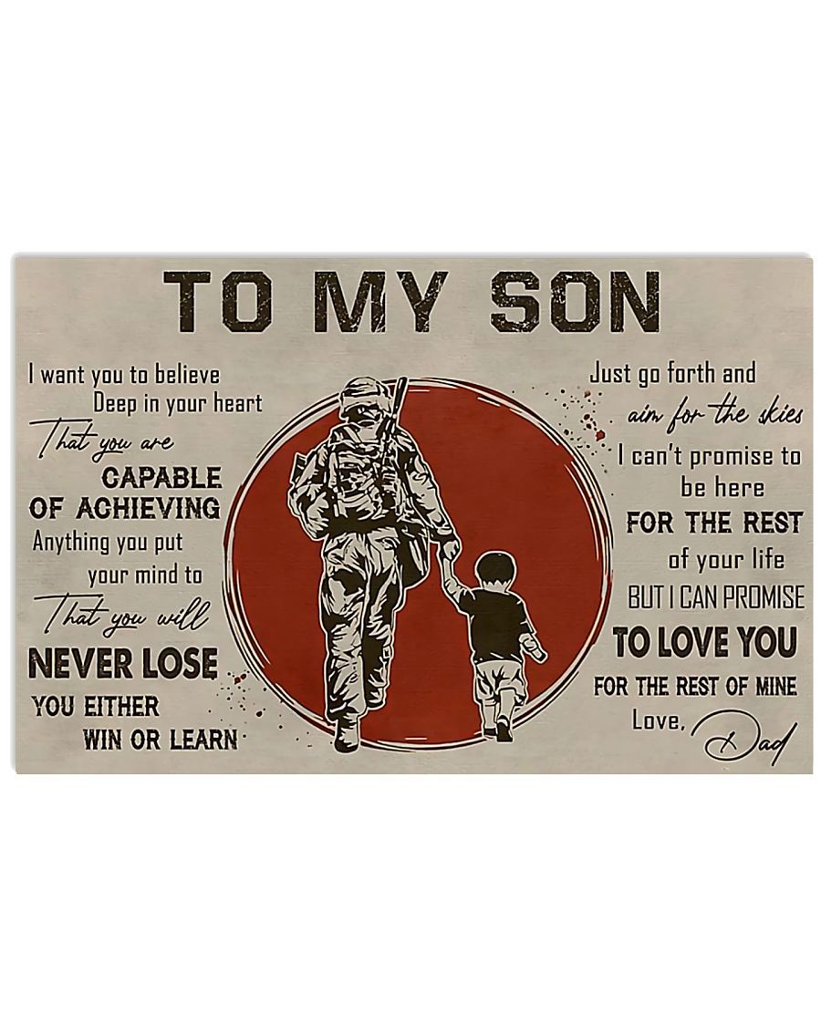 Professions Poster - Veteran - To My Son Horizontal Canvas And Poster | Wall Decor