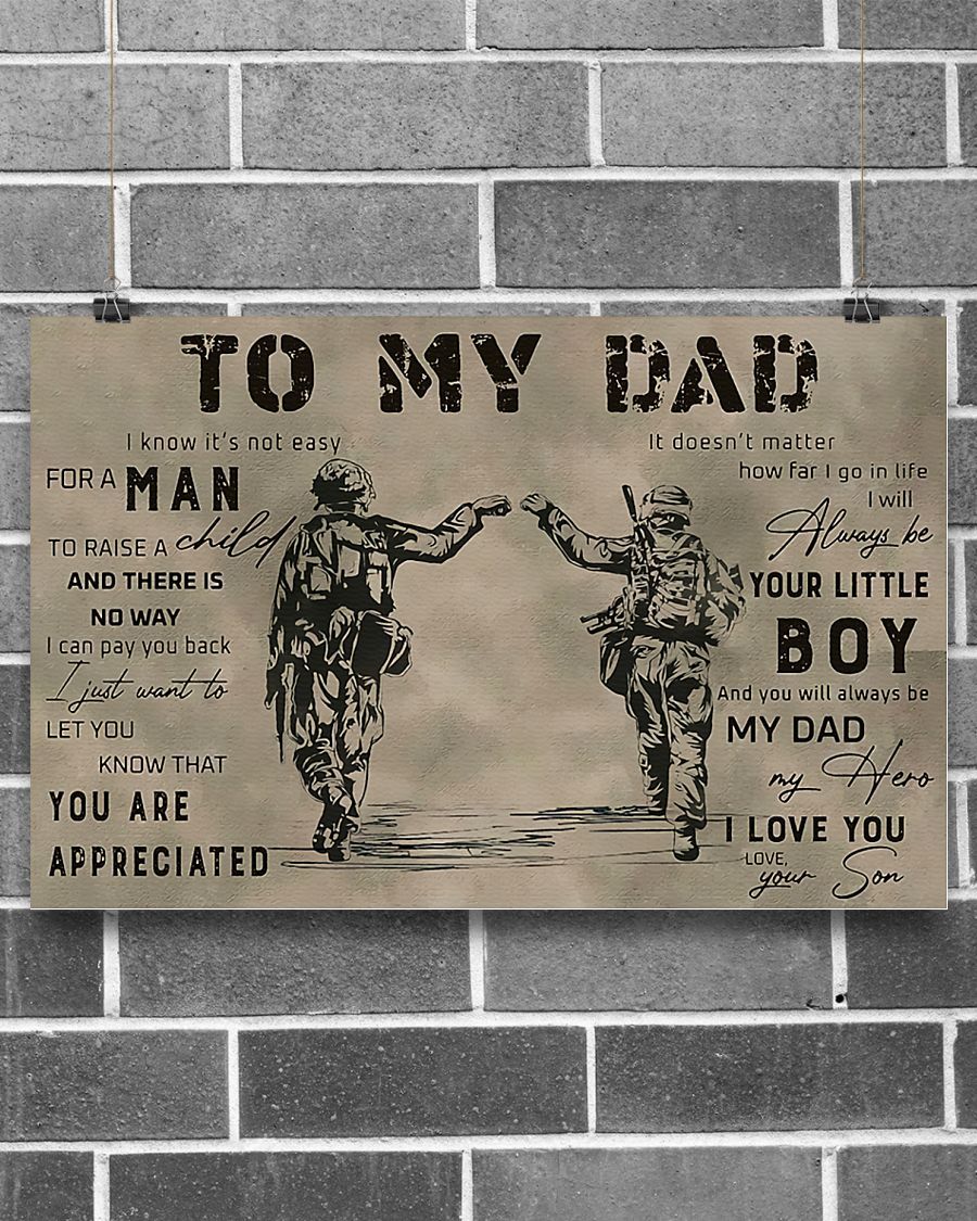 Professions Poster - Veteran To My Dad Horizontal Canvas And Poster | Wall Decor Visual Art