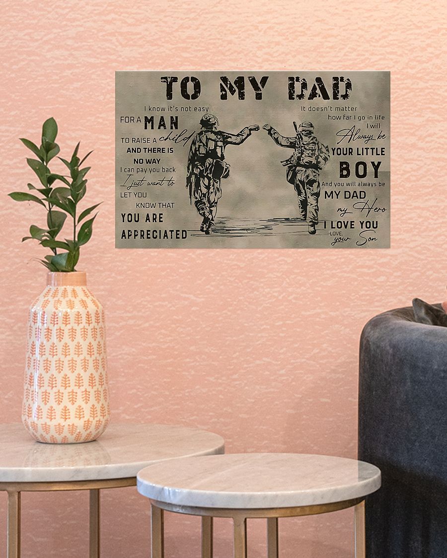 Professions Poster - Veteran To My Dad Horizontal Canvas And Poster | Wall Decor