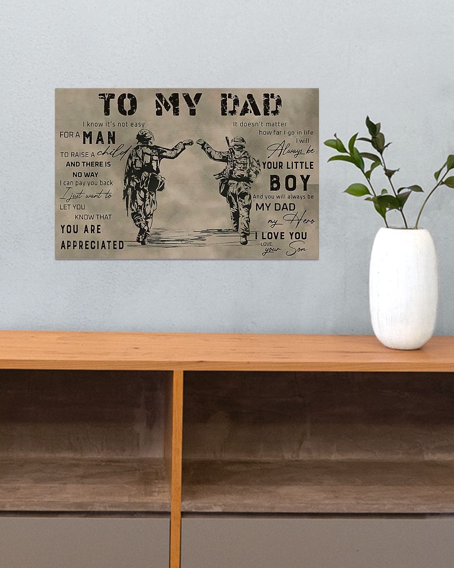 Professions Poster - Veteran To My Dad Horizontal Canvas And Poster | Wall Decor
