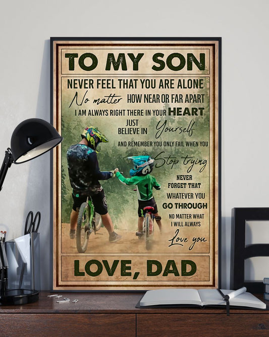 Cycling To My Son Vertical Canvas And Poster | Wall Decor Visual Art