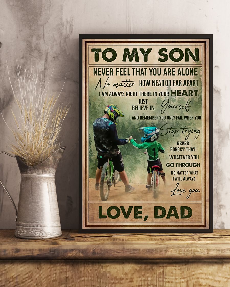 Cycling To My Son Vertical Canvas And Poster | Wall Decor