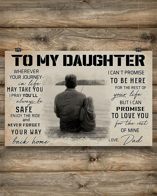 Fishing - To My Daughter Horizontal Canvas And Poster | Wall Decor Visual Art