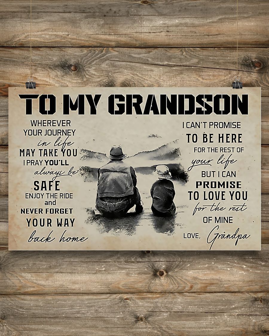 Fishing - To My Grandson Horizontal Canvas And Poster | Wall Decor Visual Art