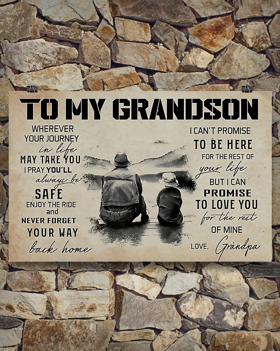 Fishing - To My Grandson Horizontal Canvas And Poster | Wall Decor