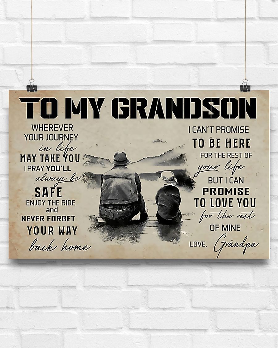 Fishing - To My Grandson Horizontal Canvas And Poster | Wall Decor