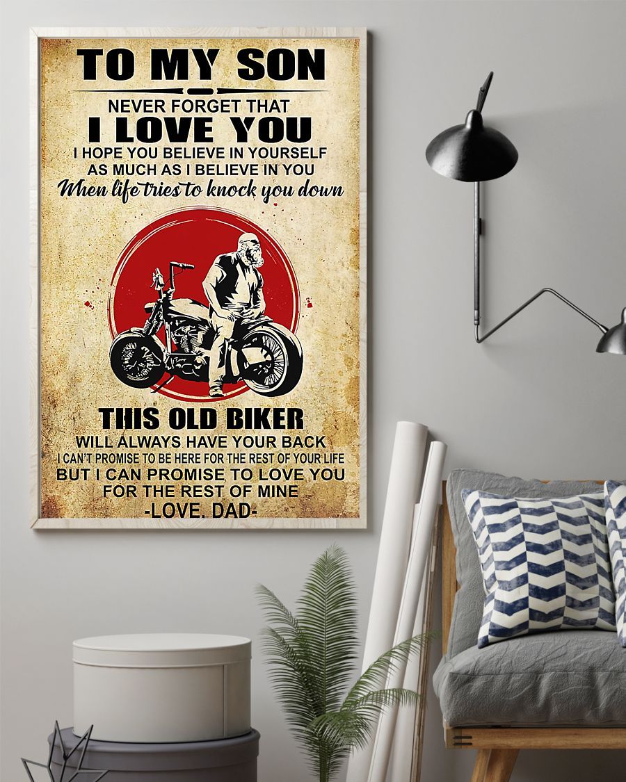 Motorcycle To My Son Vertical Canvas And Poster | Wall Decor Visual Art