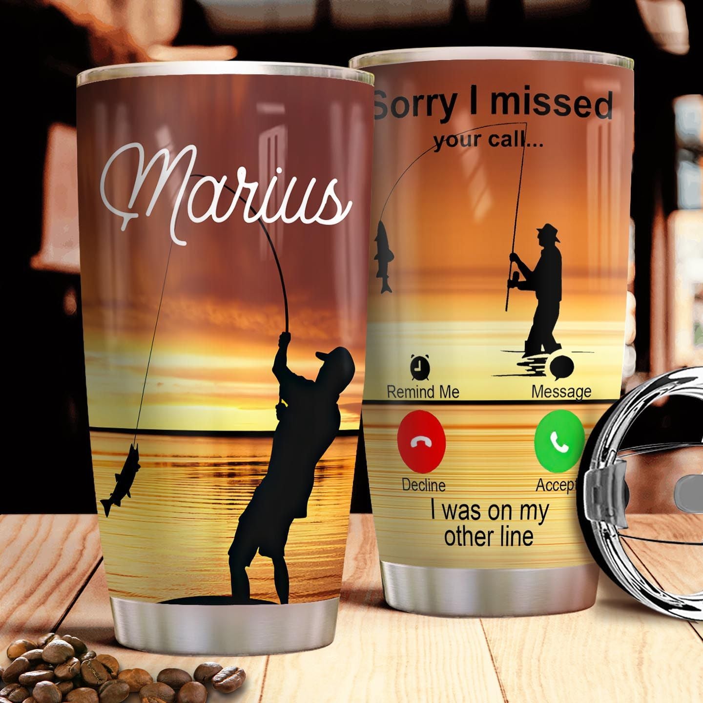 Fishing Calling KD4 Personalized THA0412013 Stainless Steel Tumbler - MostSuit