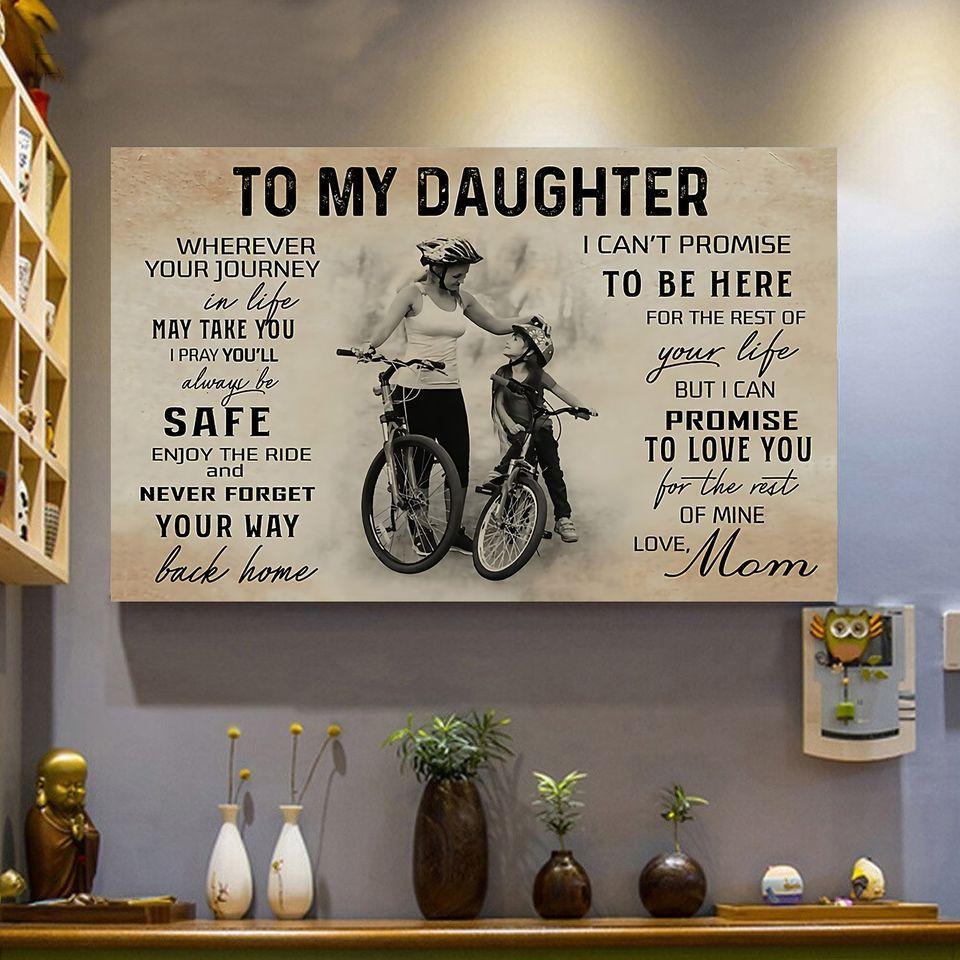 Love Letter To My Daughter From Mom Cycling Lovers Canvas And Poster | Wall Decor Visual Art