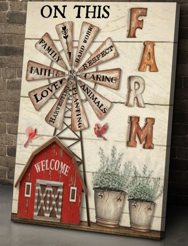 On This Farm We Do Farm Poster Canavs Gift For Farmhouse Family