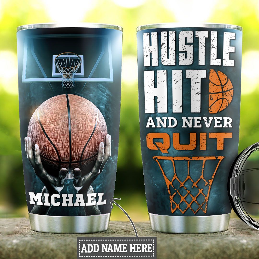 Personalized Basketball Hustle Hit HLS2512003 Stainless Steel Tumbler - MostSuit