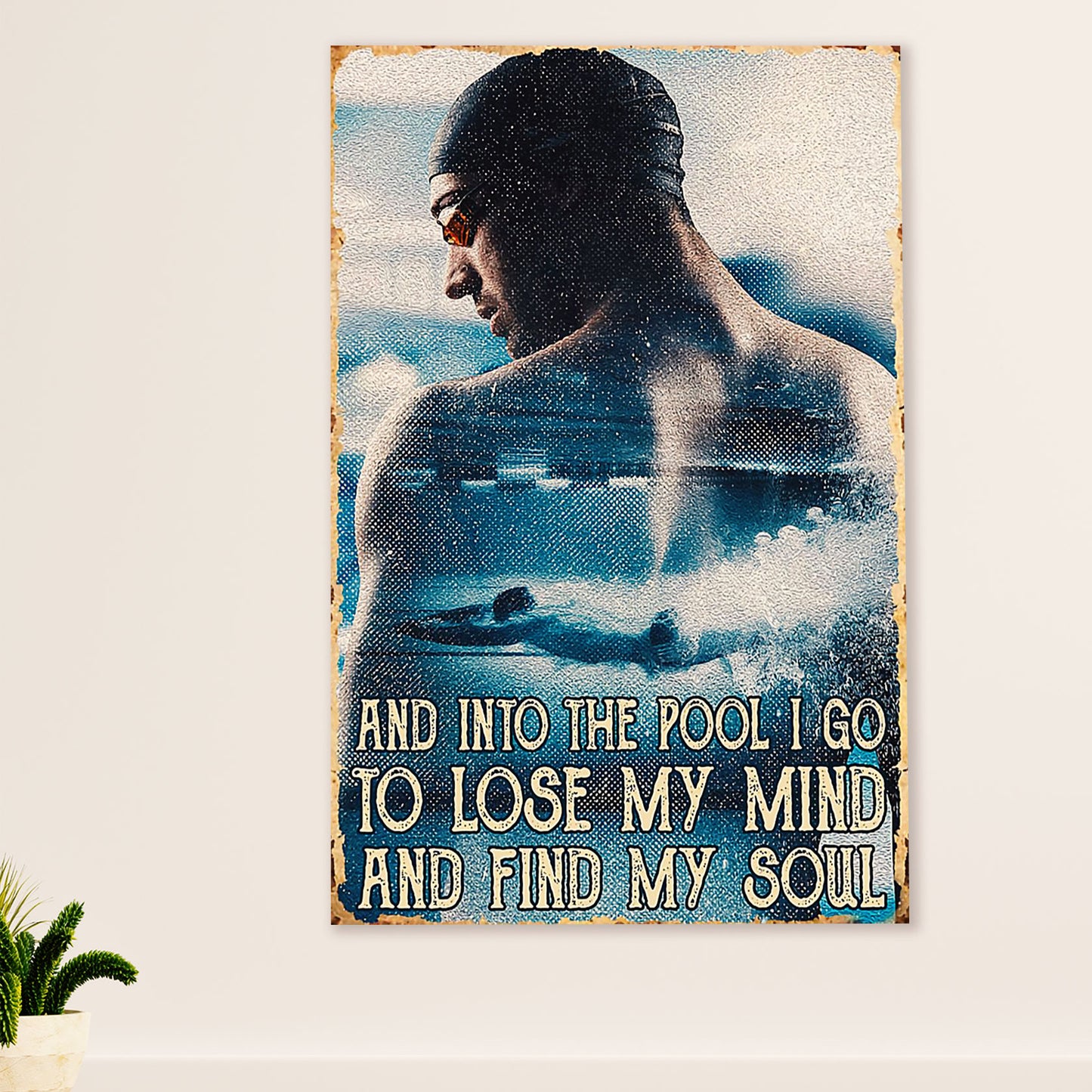 Swimming Poster Room Wall Art | Lose My Mind | Gift for Swimmer