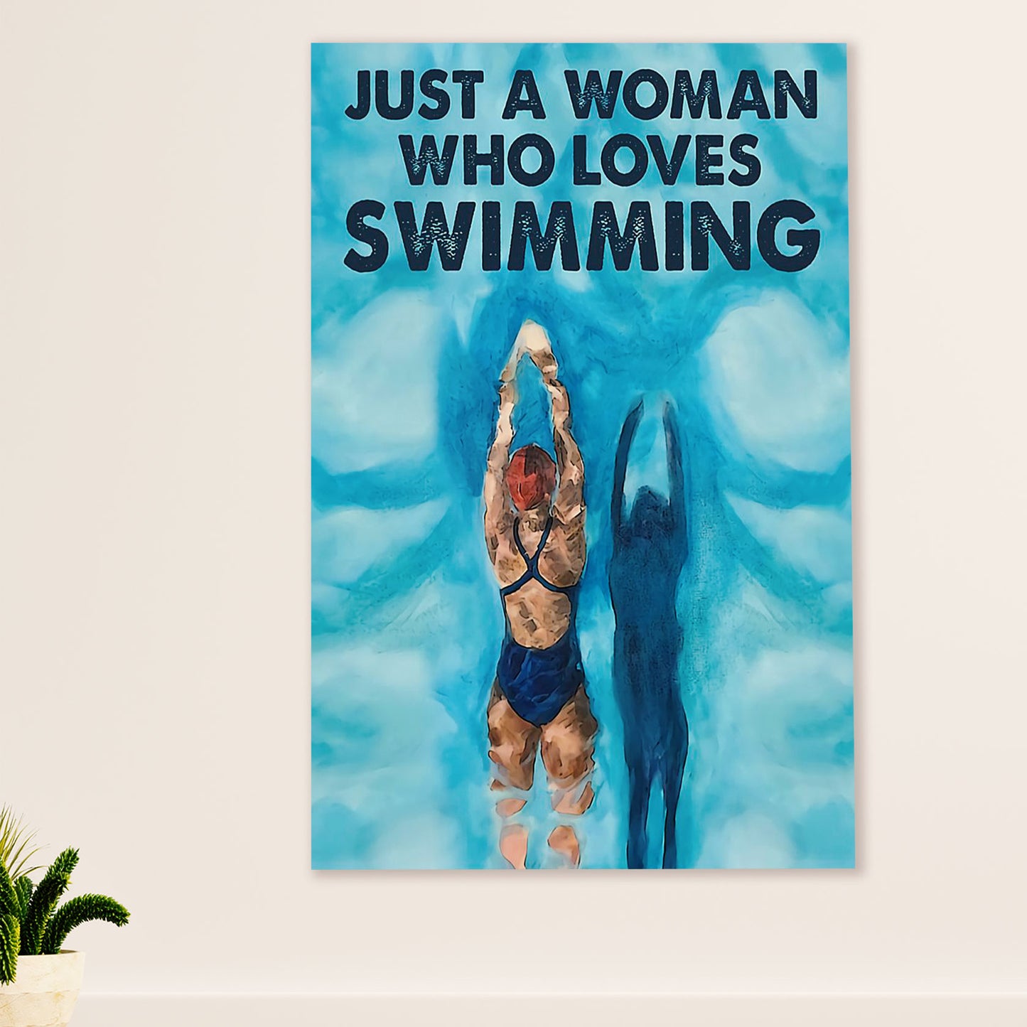 Swimming Poster Room Wall Art | Woman Loves Swimming | Gift for Swimmer