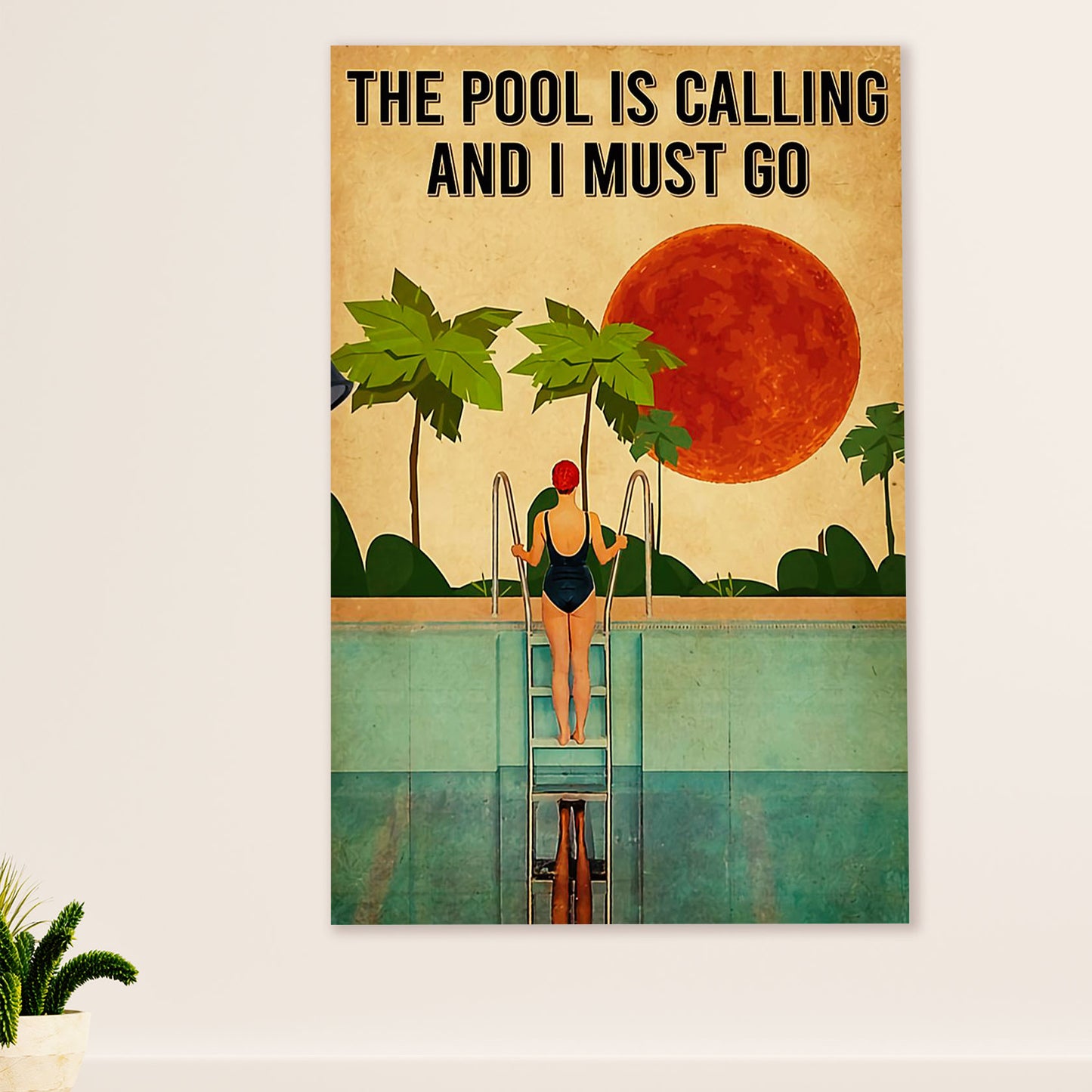 Swimming Poster Room Wall Art | Pool Is Calling | Gift for Swimmer