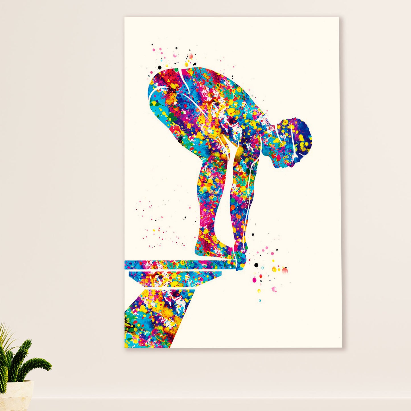 Swimming Poster Room Wall Art | Colourful Swimmer | Gift for Swimmer