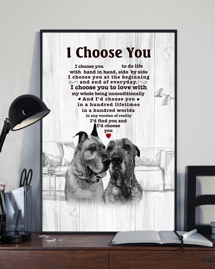 Great Dane I Choose You Bulldog Lover Dog Mom Jl Canvas And Poster | Wall Decor | Mother's Day Gift