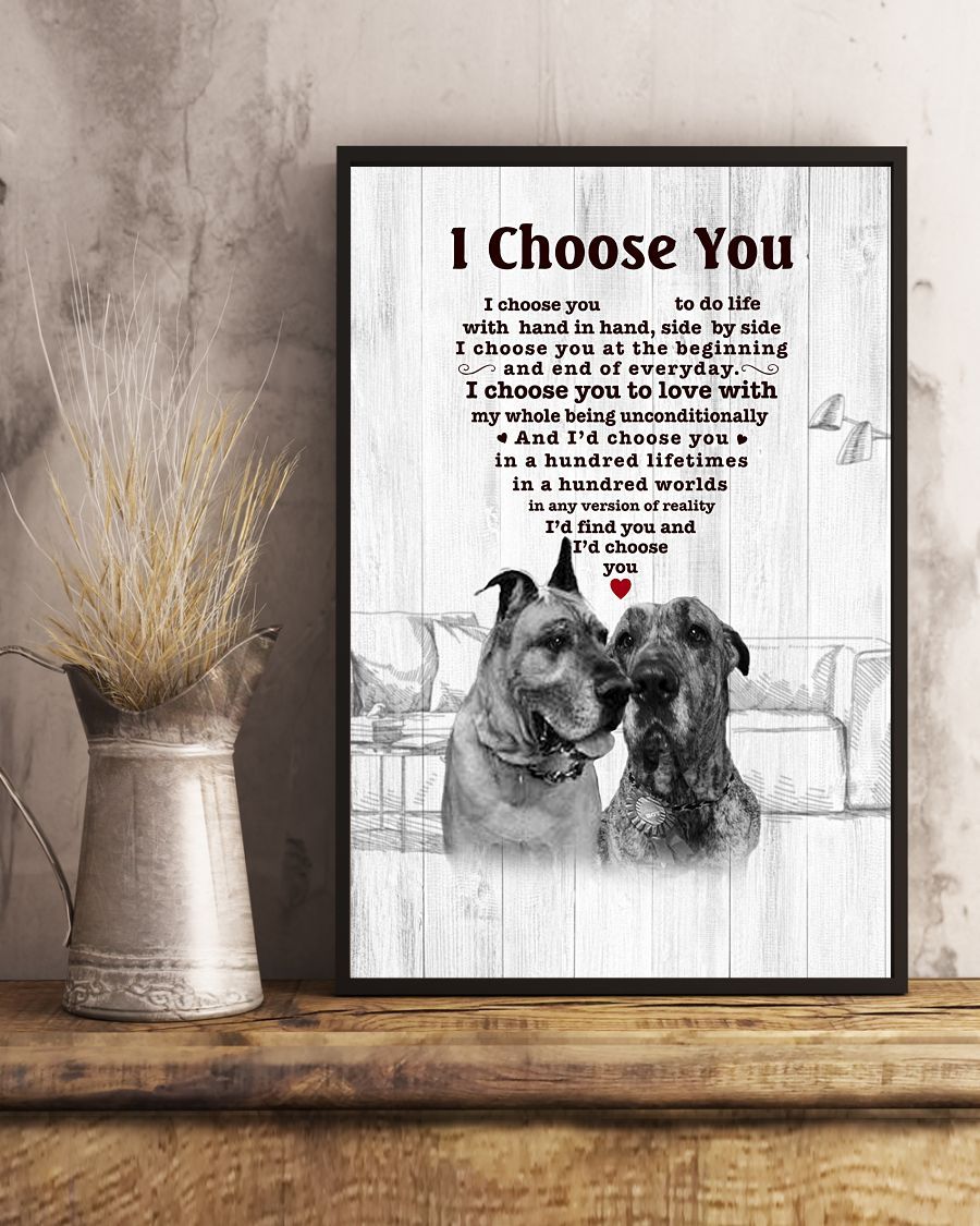 Great Dane I Choose You Bulldog Lover Dog Mom Jl Canvas And Poster | Wall Decor | Mother's Day Gift