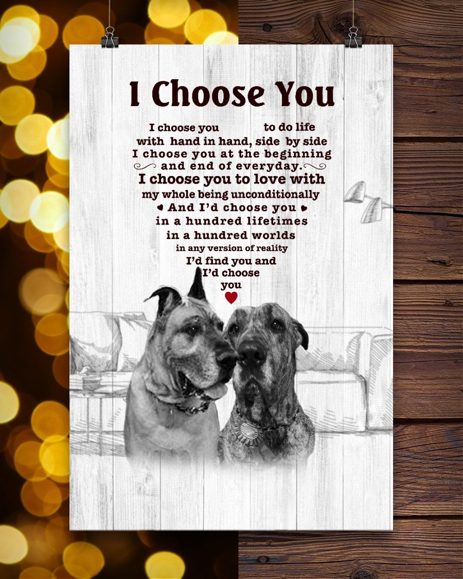 Great Dane I Choose You Bulldog Lover Dog Mom Jl Canvas And Poster | Wall Decor | Mother's Day Gift