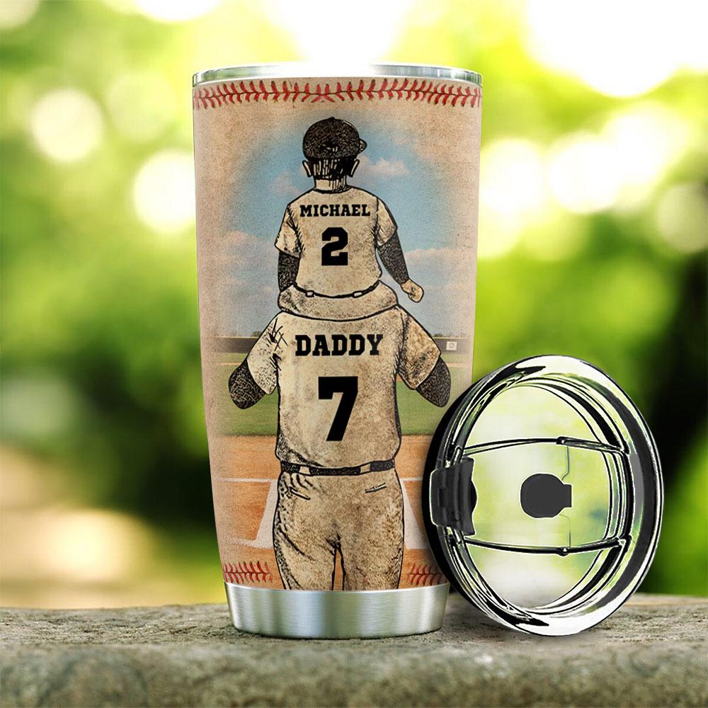 Father And Son Baseball Partner Customize Personalized KD2 HLLZ1705005Z Stainless Steel Tumbler - MostSuit