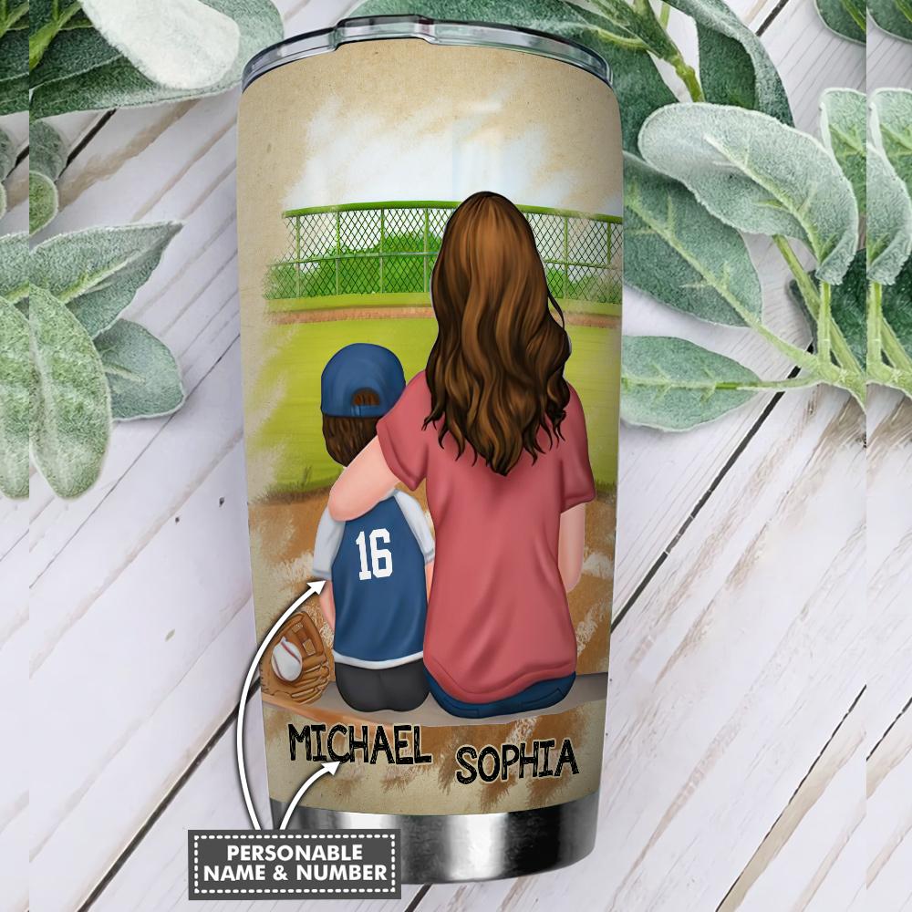 Baseball Mom Biggest Fan Of Her Son Personalized KD2 ABLZ2105003Z Stainless Steel Tumbler - MostSuit
