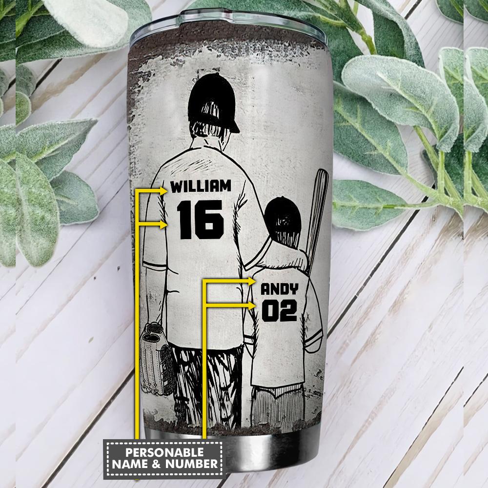 Daddy And Baseball Son Fan Personalized KD2 ABLZ2105010Z Stainless Steel Tumbler - MostSuit