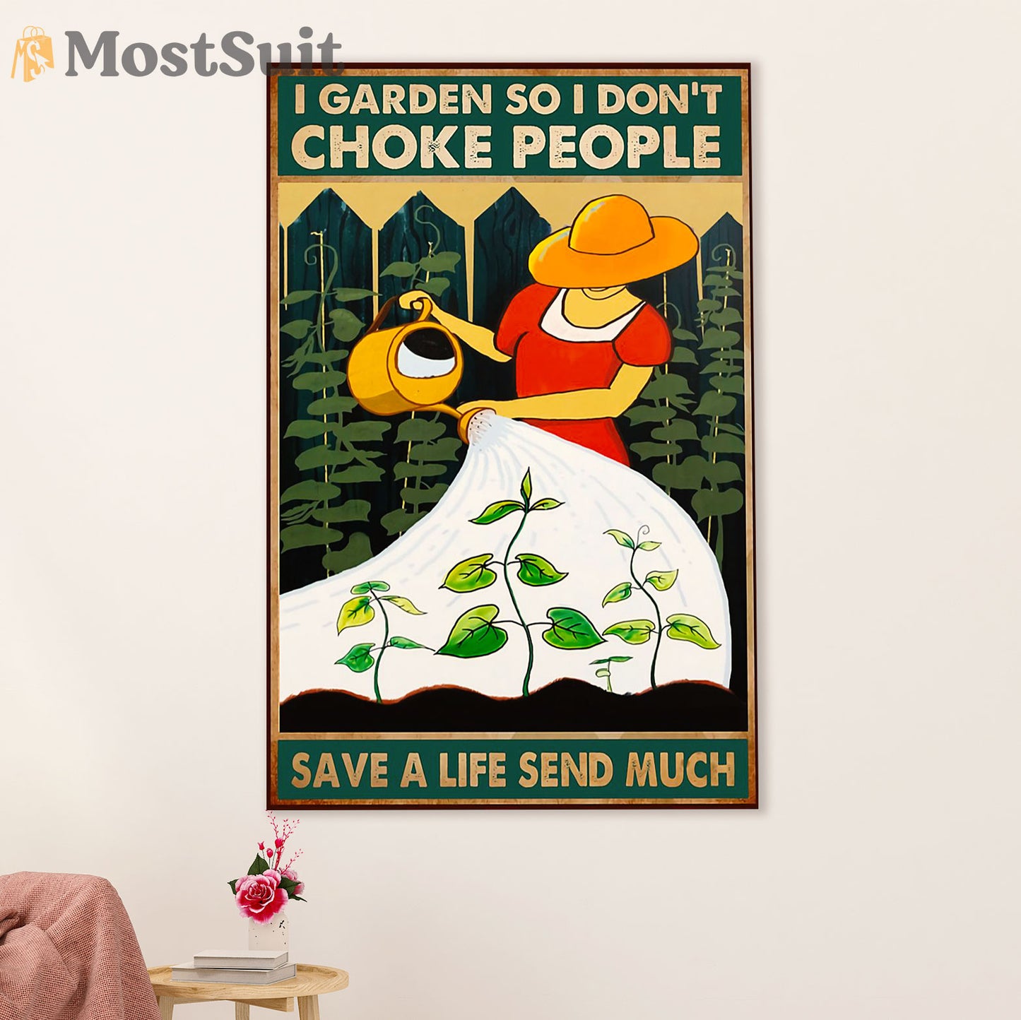 Gardening Poster Home Décor Wall Art | I Garden | Gift for Gardener, Plants Lover