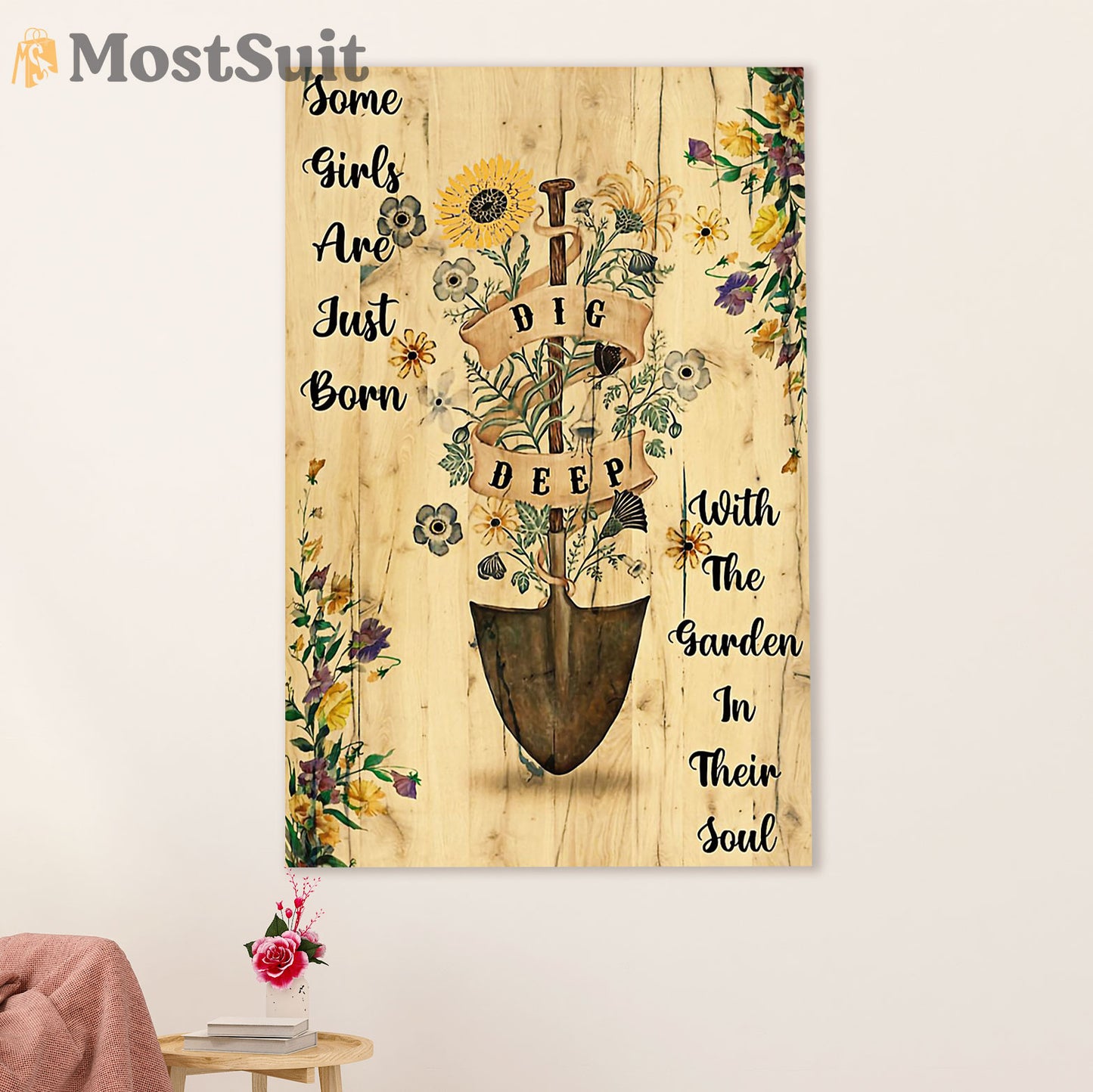 Gardening Poster Home Décor Wall Art | Girls Born With Garden | Gift for Gardener, Plants Lover