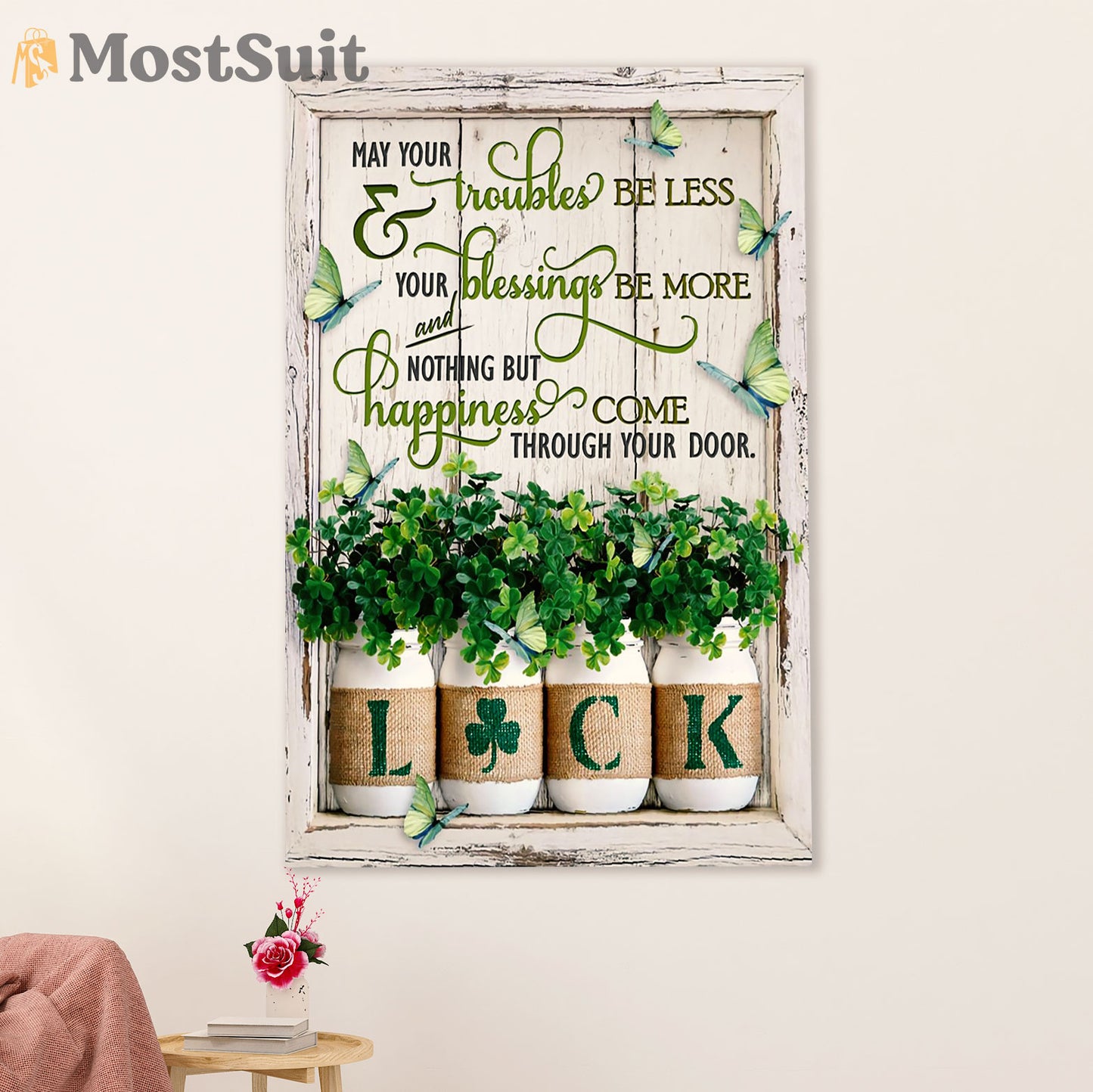 Gardening Poster Home Décor Wall Art | Happiness | Gift for Gardener, Plants Lover